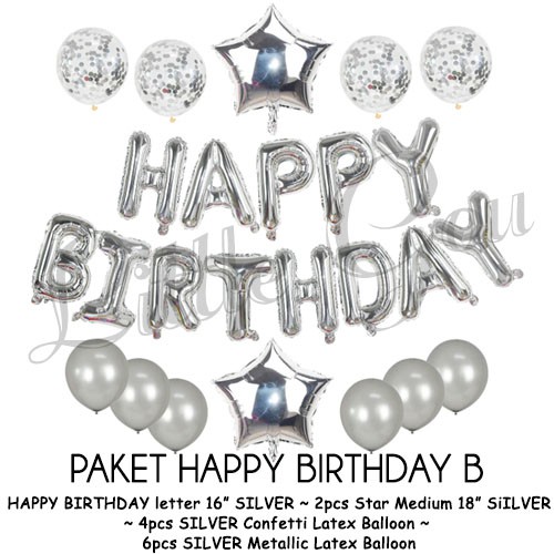 Jual Paket Balon Happy Birthday B ( Dekorasi Balon Ulang Tahun ...