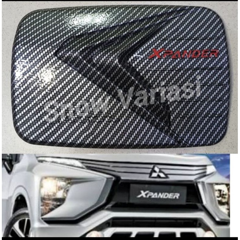 Tank cover carbon XPANDER tulisan merah