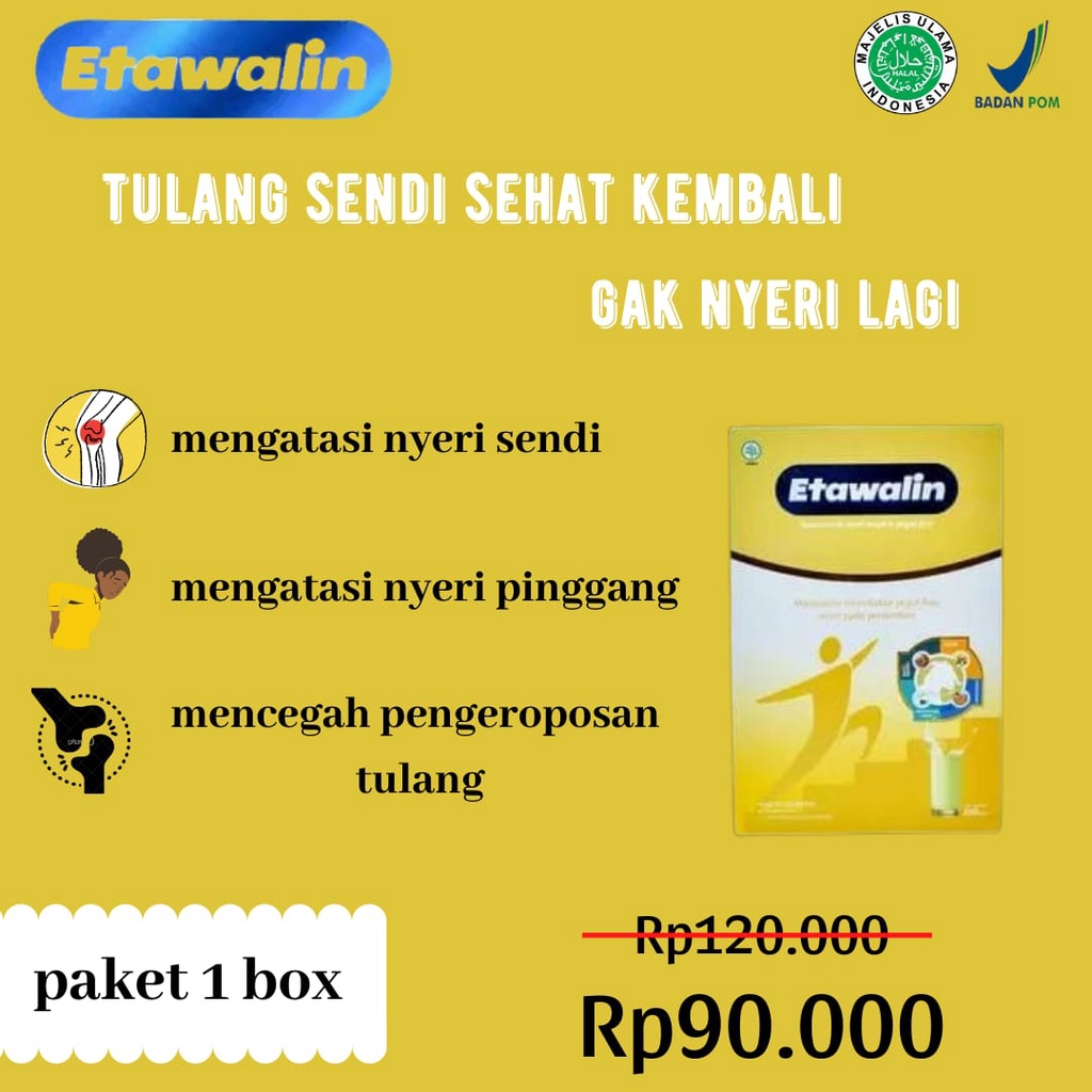 ETAWALIN -  MINUMAN SUSU YANG TERBUAT DARI SUSU KAMBING ETAWA ASLI YANG DIPADUKAN DENGAN 5 HERBAL ALAMI YANG SANGAT BERGUNA UNTUK MENINGKATKAN KESEHATAN DAN KEPADATAN TULANG / PAKET 1 BOX