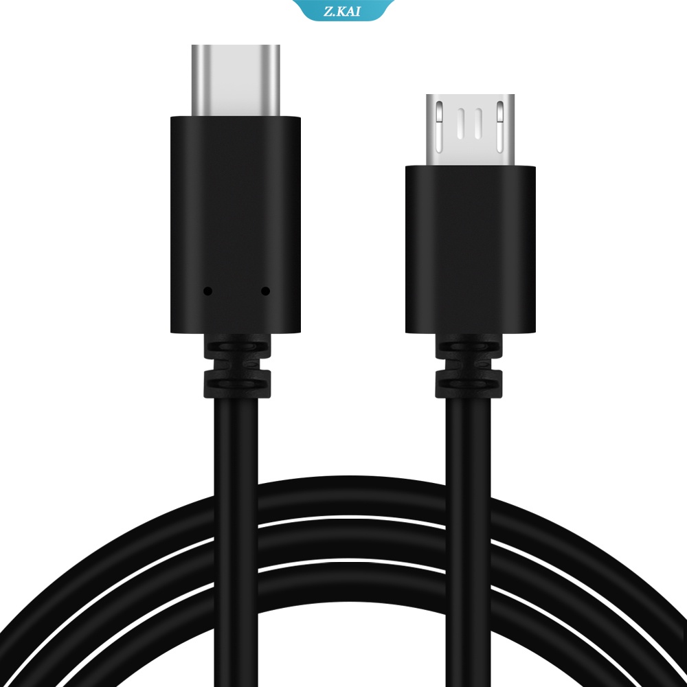 Kabel Data / Charger OTG USB Tipe C Male to Micro USB Male Panjang 25cm / 1m