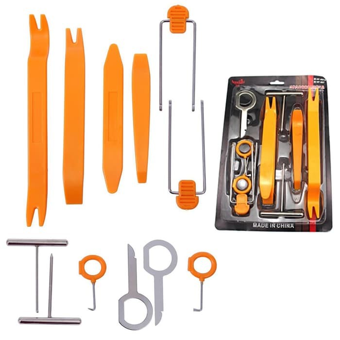 12pc car tool kit alat bantu bongkar dashboard kllip mobil