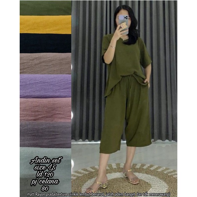 SET CELANA ANDIN VIRAL//SET CELANA ANDIN IKATAN CINTA//SETELAN CELANA PENDEK//SETELAN CELANA JUMBO