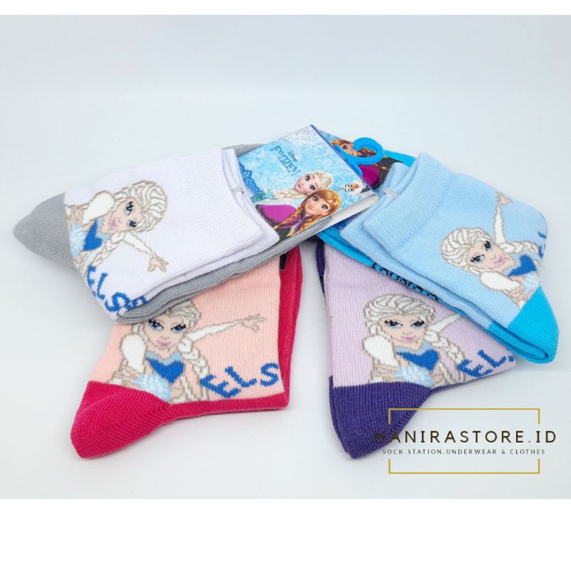 Disney Kaos kaki Anak Perempuan - Princess - Frozen - Ukuran 17 - 20 - Umur 5 - 8 TH