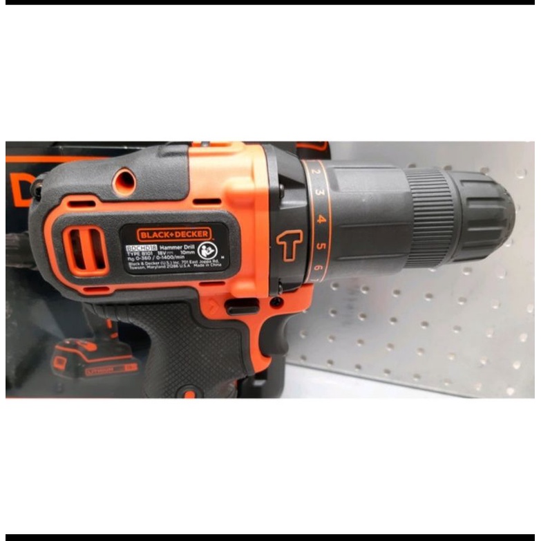 BLACK DECKER CORDLESS HAMMER DRILL  18V MESIN BOR BATERAI BDCHD18K