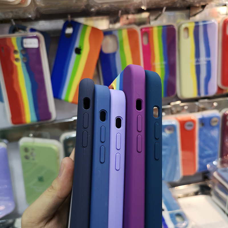 Soft Case Silikon Hitam Pelangi Hijau Cover Iphone 12 12pro 12promax 12mini 11 Pro Max X Xr Xs Max 7 6 8 Plus