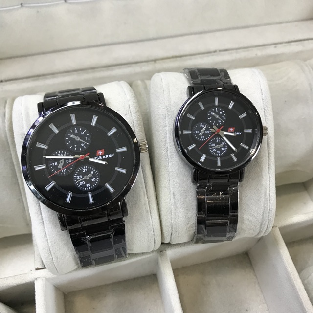 TERLARIS,,,JAM TANGAN COUPLE KEREN CASE BLACK