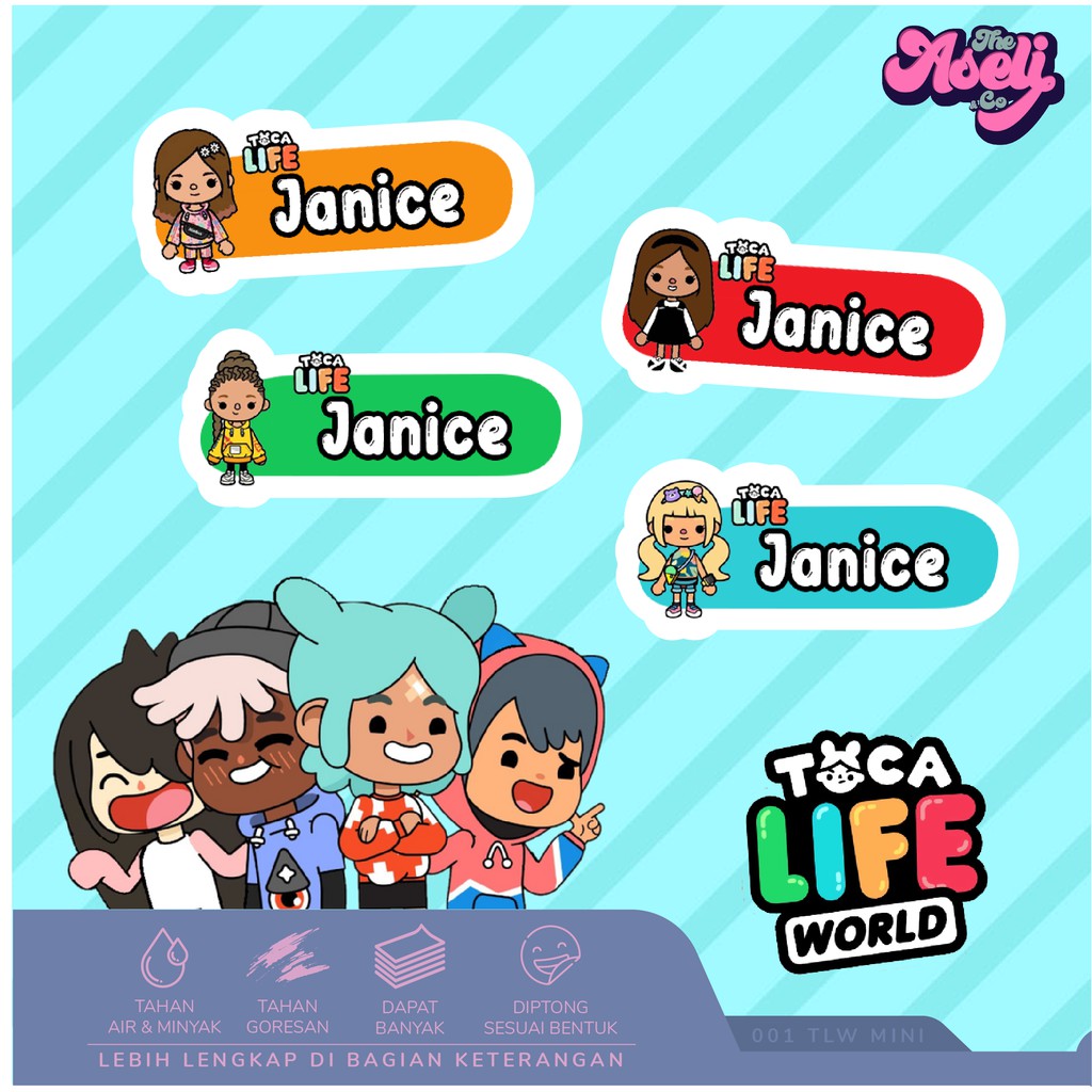 

Stiker label nama Toca Life World, Peppa Pig