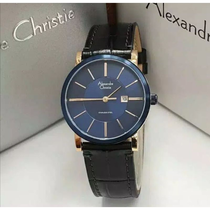 Jam Tangan Alexandre Christie 8344 Wanita Tali Kulit Original