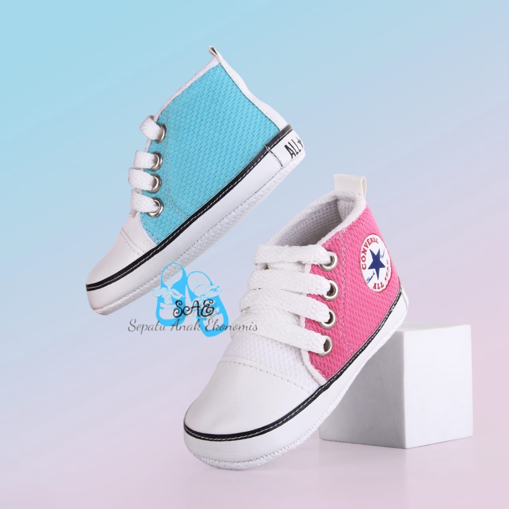 Sepatu Sneakers Bayi Laki-Laki Perempuan Usia Umur 0-12 Bulan Sepatu Prewalker Baby Shoes - Anak Belajar Jalan - Sepatu Anak Ekonomis