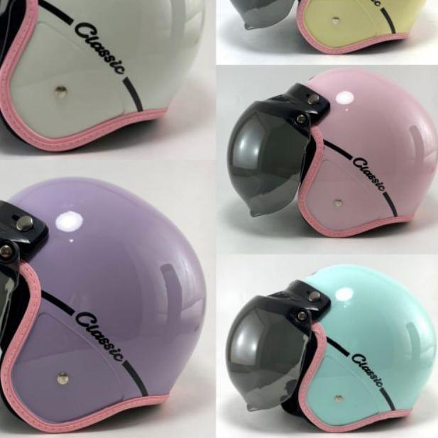 ✱ Helm Bogo Wanita Dewasa Retro Sni Warna Pastel ✶