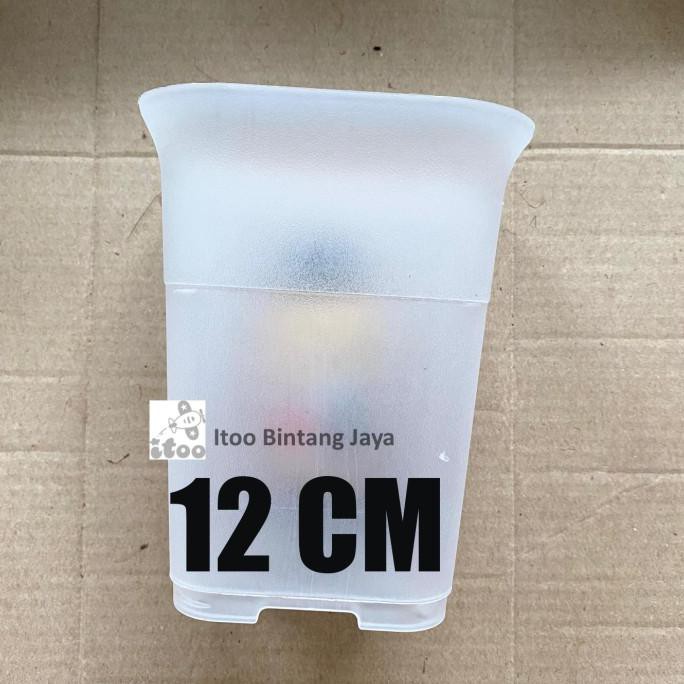 Best Produk] Pot Kotak Plastik Nkt 12 Cm Bening Transparant