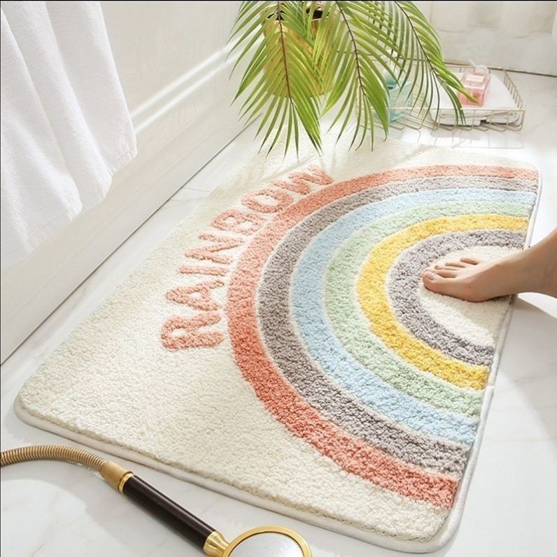 NA - KESET KAKI KAMAR MANDI KKM08 -RAINBOW MAT - ALAS KAKI KAMAR MANDI