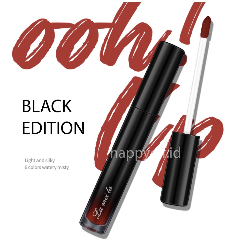 LAMEILA BLACK EDITION Lip Gloss Silky Misty Pelembab Lip Glaze Lipstik Cair LA056 2030