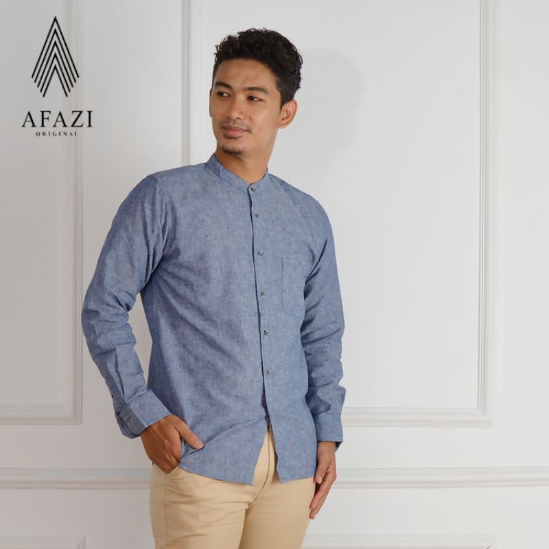 Kemeja koko lengan panjang (biru levis)