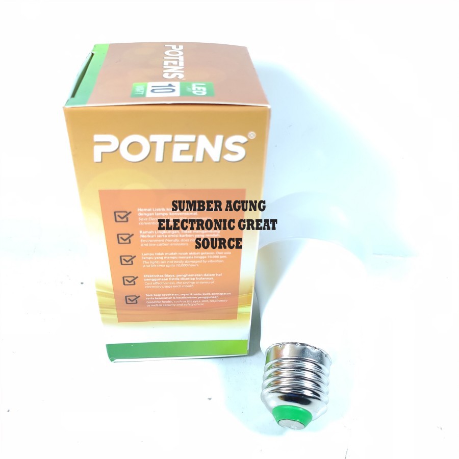 Potens Lampu LED 10W 3000K Cahaya Kuning Warm White Yellow Super Teran