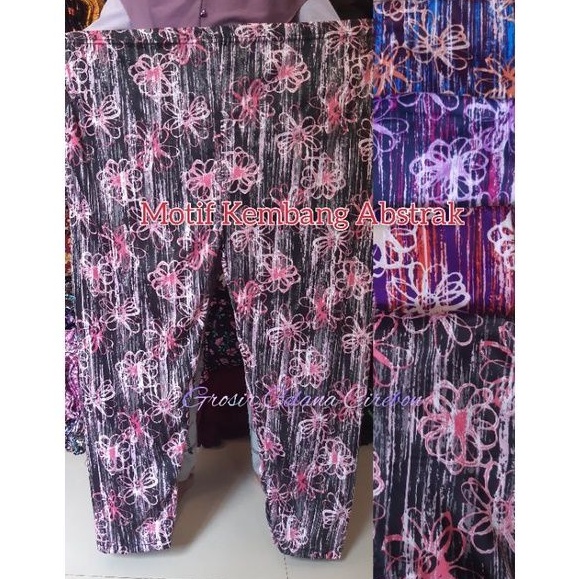 Celana Panjang Santai Wanita Motif Kembang Abstrak