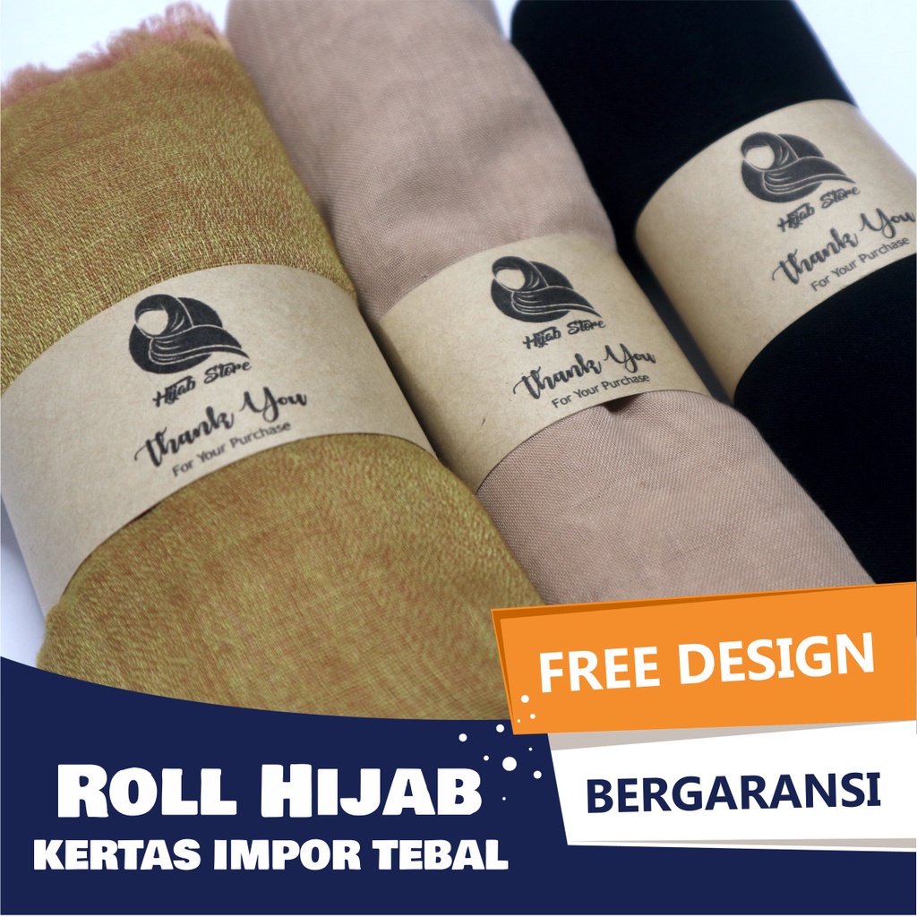 

Roll Roller Label Packaging Hijab Jilbab Kerudung Souvenir Makanan Kaos Kaki Kertas Kraft Paper Samson Custom