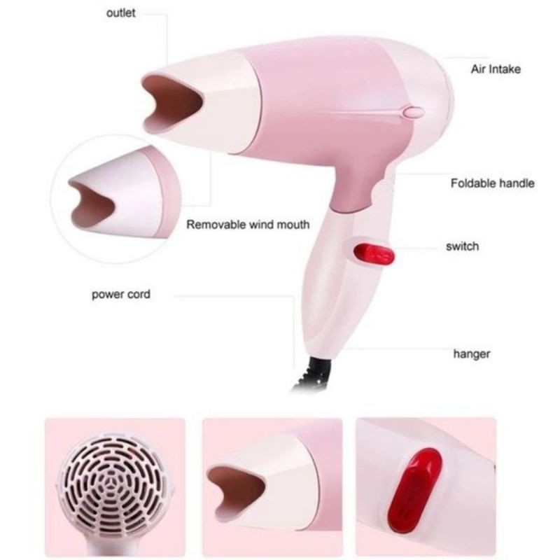 Q4 Hair Dryer Lipat | Pengering Rambut Portable | Hairdryer Kecil | Alat Vacum Segel Plastik Botol