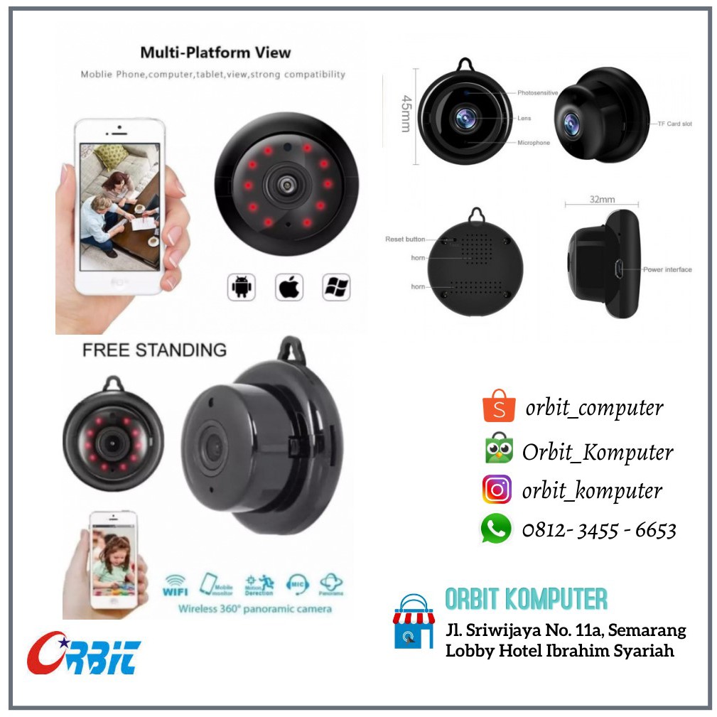 Ip Camera Wireless CCTV WIFI HD 960P - Aplikasi V380 - TANPA MEMORY