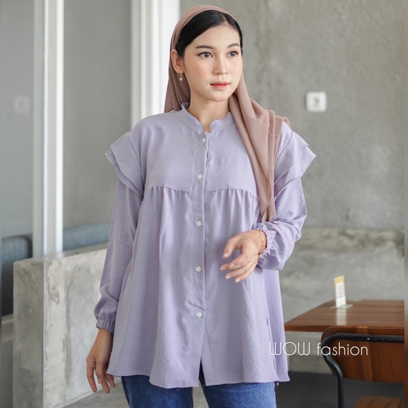 WOW-NW Nelwana Blouse Crinkle Airflow Premium wanita