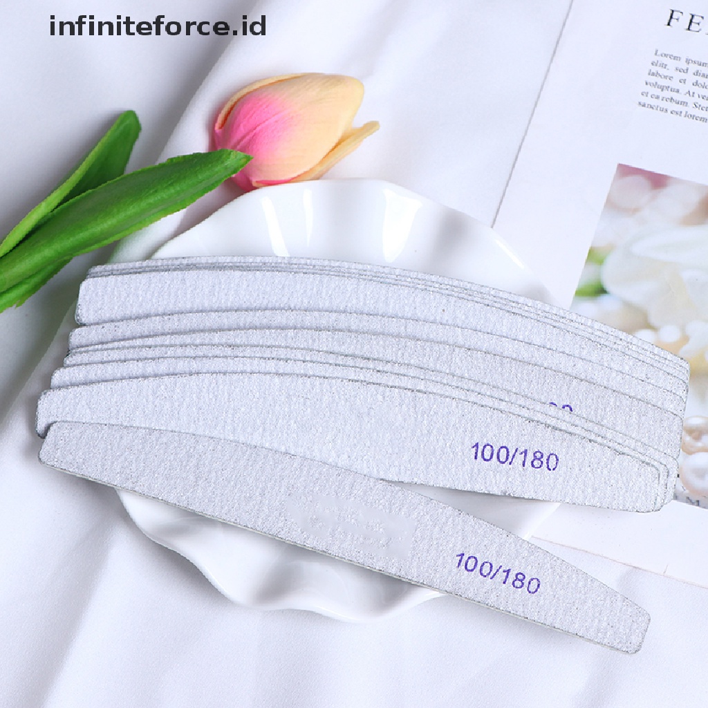 Infiniteforce.id 10pcs / Lot Kikir Kuku Profesional Bahan Kayu 100 / 180