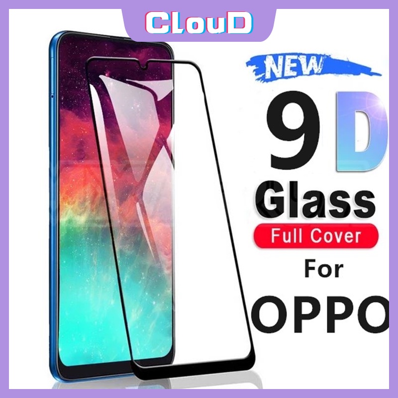 9d Tempered Glass Pelindung Layar Full Cover OPPO A95 A17 A15 A16 A74 A77s Reno 8T 7 7Z 6 5F 4 4F A54 A77 A1K A3S A5S A7 A12 A37 A57 A53 A33 A5 A9 A31 A92 A52 A72 A11 A11k F9 A94