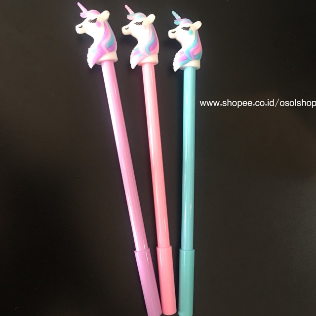 

1 Lusin Pulpen Unicorn / selusin kuda poni pony gel pen / bolpen karakter lucu unik murah souvenir