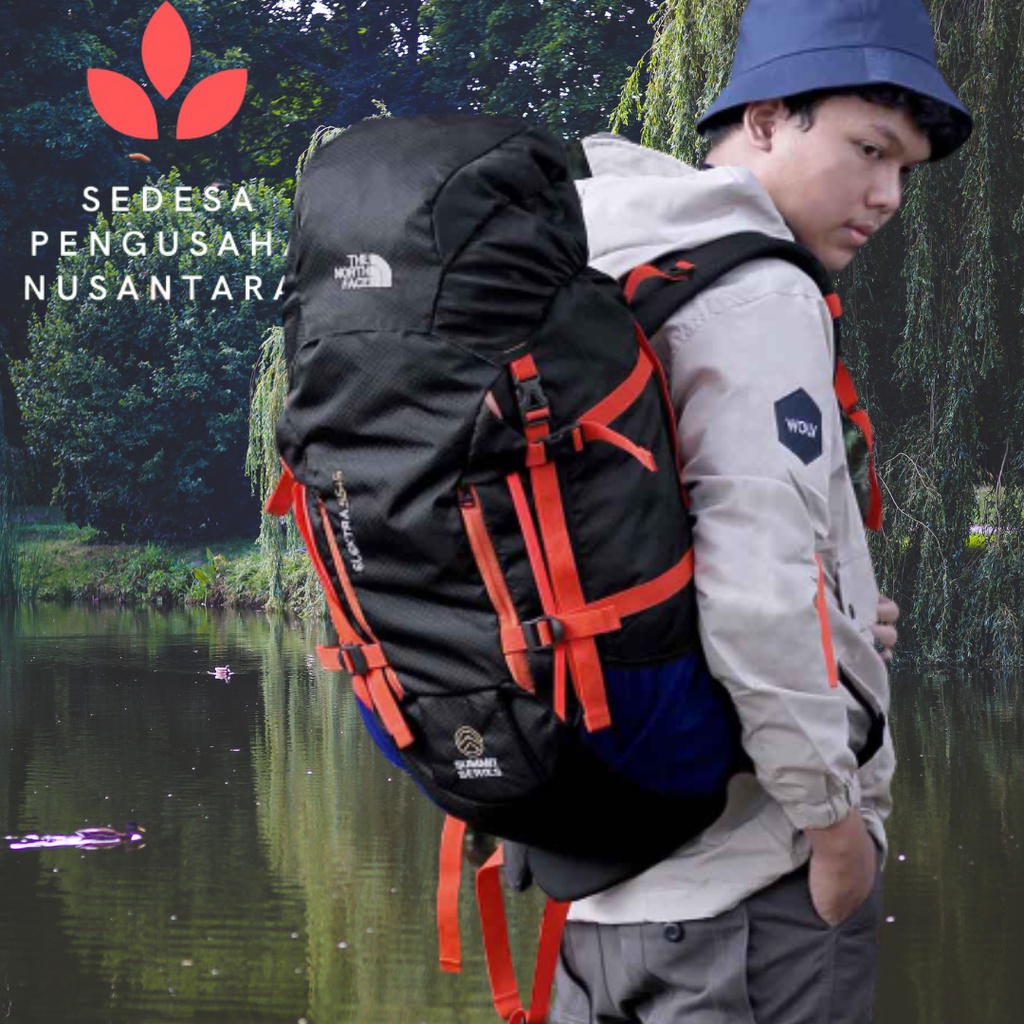 Tas Gunung Carrier 55-60 Liter Pria Wanita Outdoor Hiking Ransel Backpack Camping Original Distro Bandung Mx61