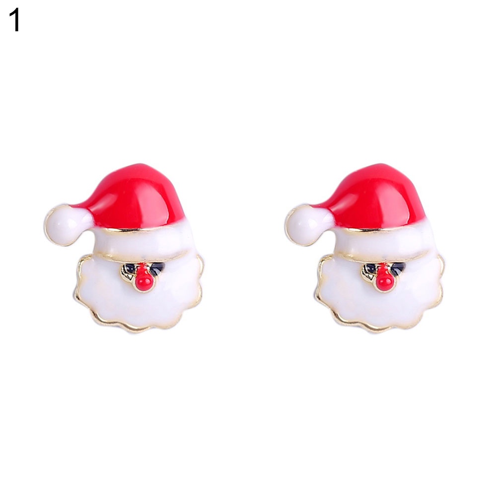 Hu Hu Hu Hu Hu Alat Bantu Pasang Kacamata♡ Anting Tusuk Wanita Bentuk Tongkat Permen Snowflake Untuk Pesta Natal