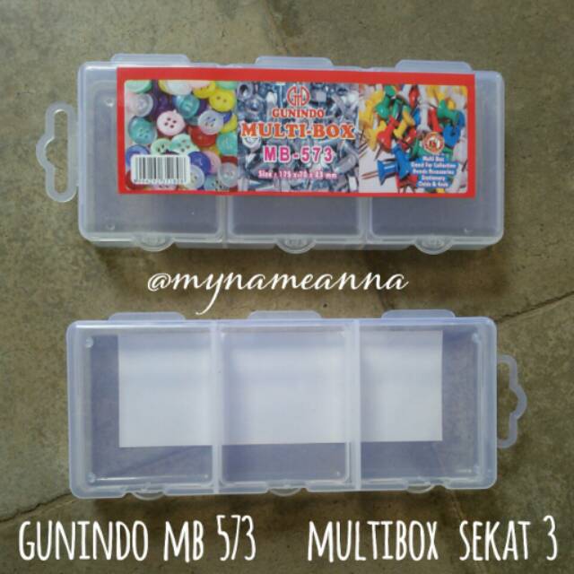 

Multibox Sekat 3 Gunindo MB 573 ( Box / Kotak Jarum Pentul & Peniti )