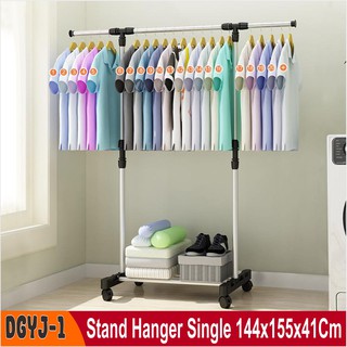 Stand Hanger Gantungan Baju Dengan 4 Roda Stand Hanger Single Stand Hanger Triangle Gantung Multifungsi Modern