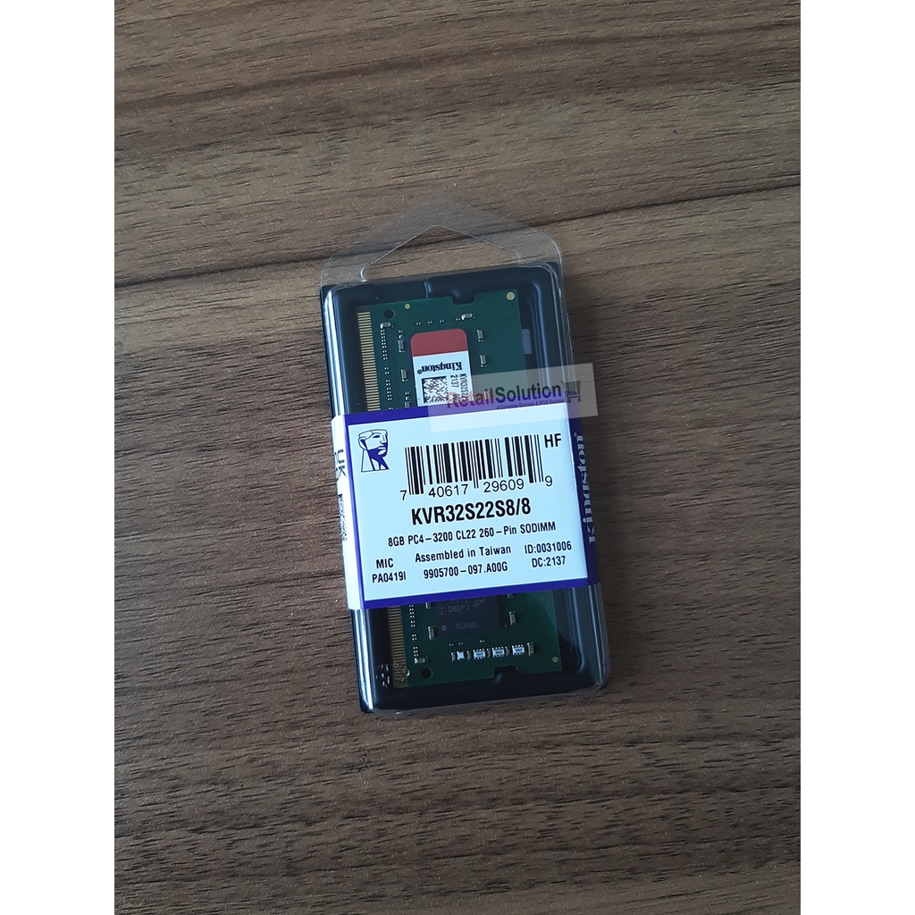 RAM Laptop Mini PC - Kingston 8GB DDR4 3200MHz PC-25600 SODIMM