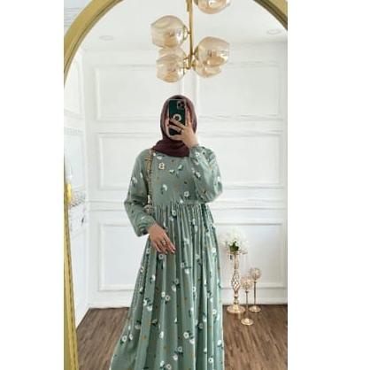 Langsung Beliii.. GAMIS RAYON VISCOSE MOTIF DAISY BUNGA BUNGA - DRESS RAYON JUMBO MOTIF BUNGA BUSUI 