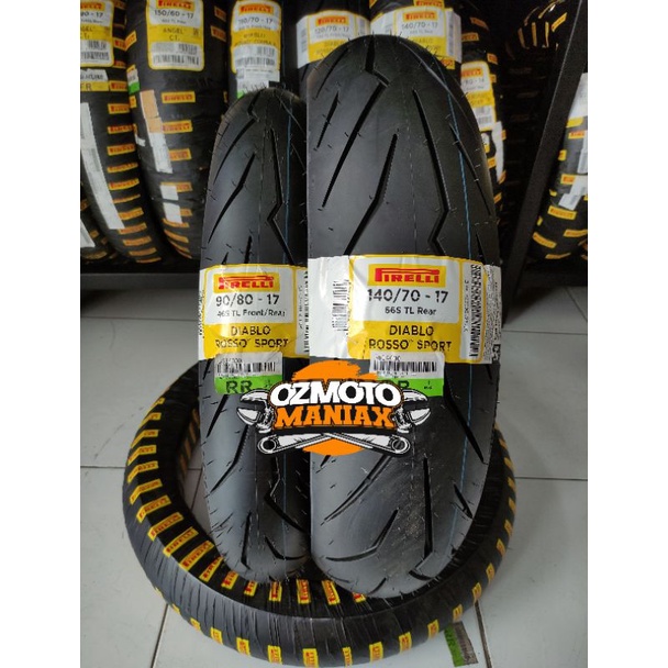 Paket Ban Pirelli Diablo Rosso Sport 90/80-17 & 140/70-17 (Paket Ban Pirelli GSX)