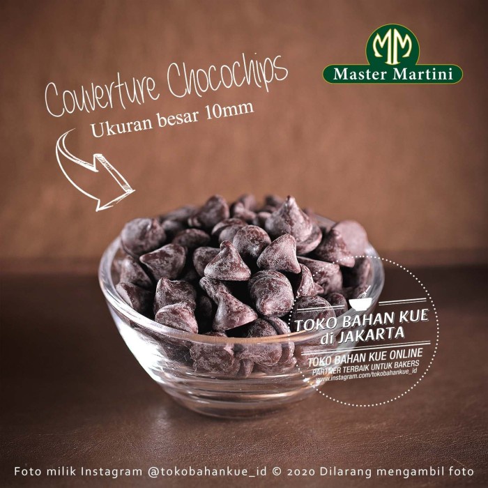 

Master Martini ARIBA Bittersweet Couverture Choco Chips 1kg Chip Besar