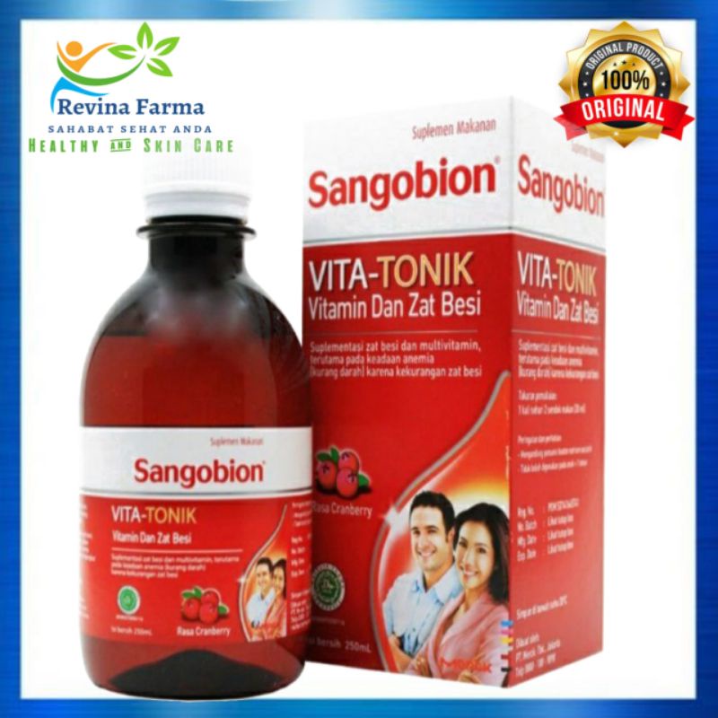 Sangobion Syrup/Cair 250ml, Sangobion Vita-Tonik Vitamin Untuk Penambah Darah & Stamina 100% Produk 