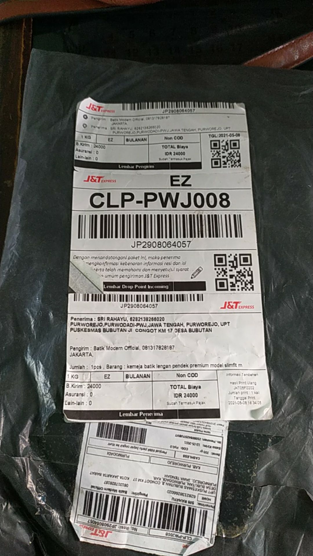 Kemeja Batik Lengan Pendek Premium Model Slimfit Motif Modern Tidak Pasaran