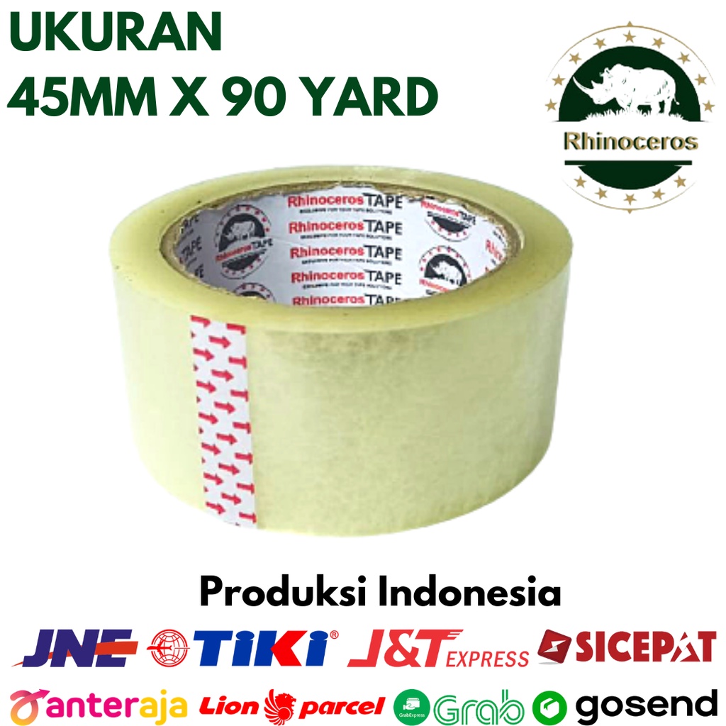 Lakban Bening Putih RHINOCEROS Tape Clear 2 inci 45mm x 90 Yard