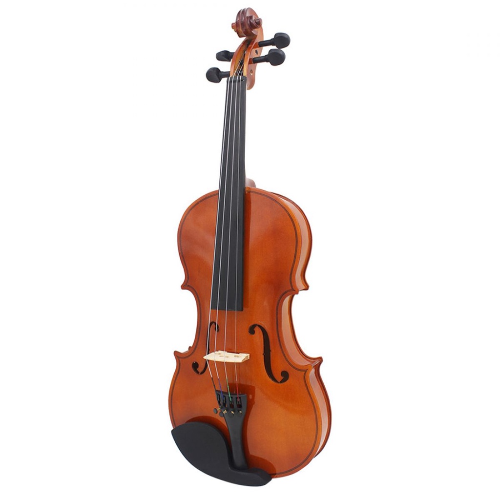 Biola Akustik 4 / 4 3 / 4 1 / 2 Warna Natural Dengan Case Dan Busur Dan Rosin Untuk Pemula