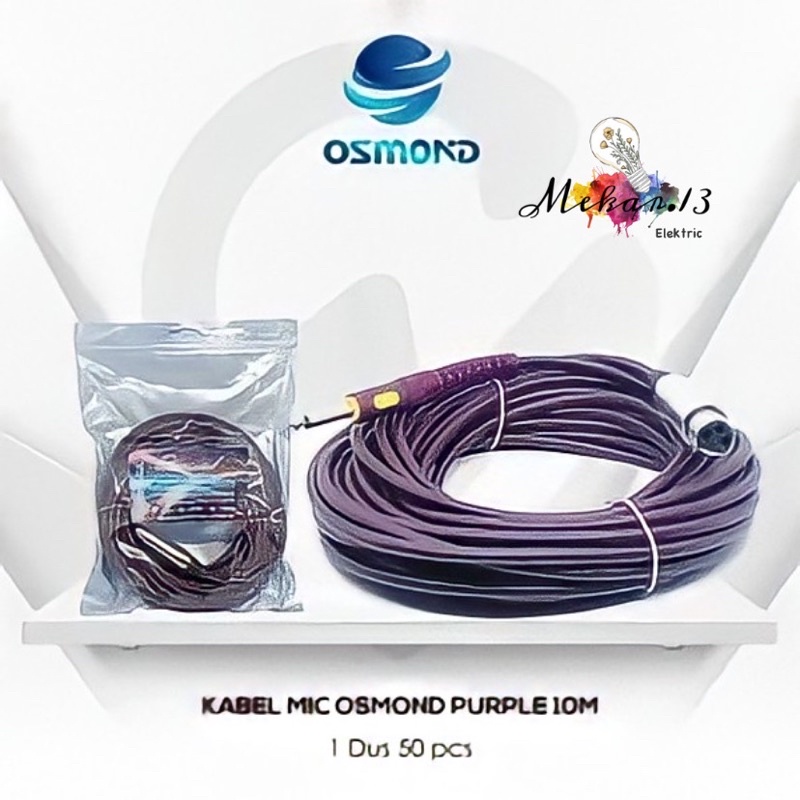 Kabel Mic OSMOND 10 Meter Berkualitas Bagus/ Microphone Cable plus konektor jek