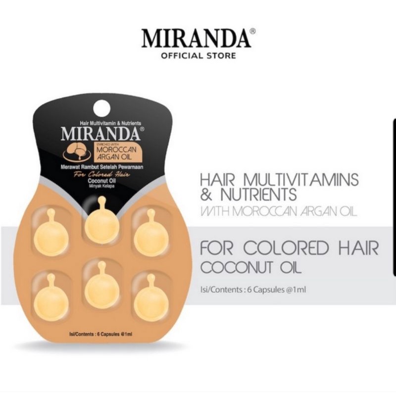 Miranda Hair Vitamin Capsules 6 x 1ml - Vitamin Rambut