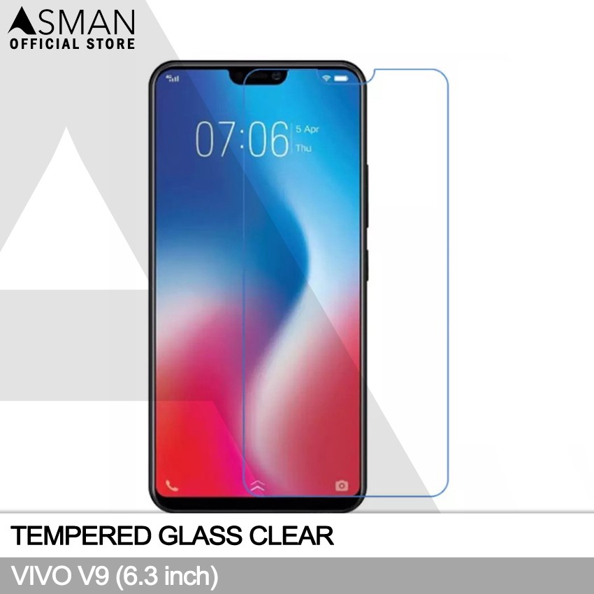 Tempered Glass VIVO V9 (6.3&quot;) | Anti Gores Pelindung Layar Kaca - Bening