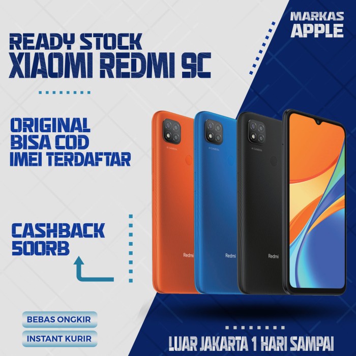 Xiaomi Redmi 9C 3/32 RAM 3GB 32GB ROM 3GB/32GB Grey Garansi Resmi TAM