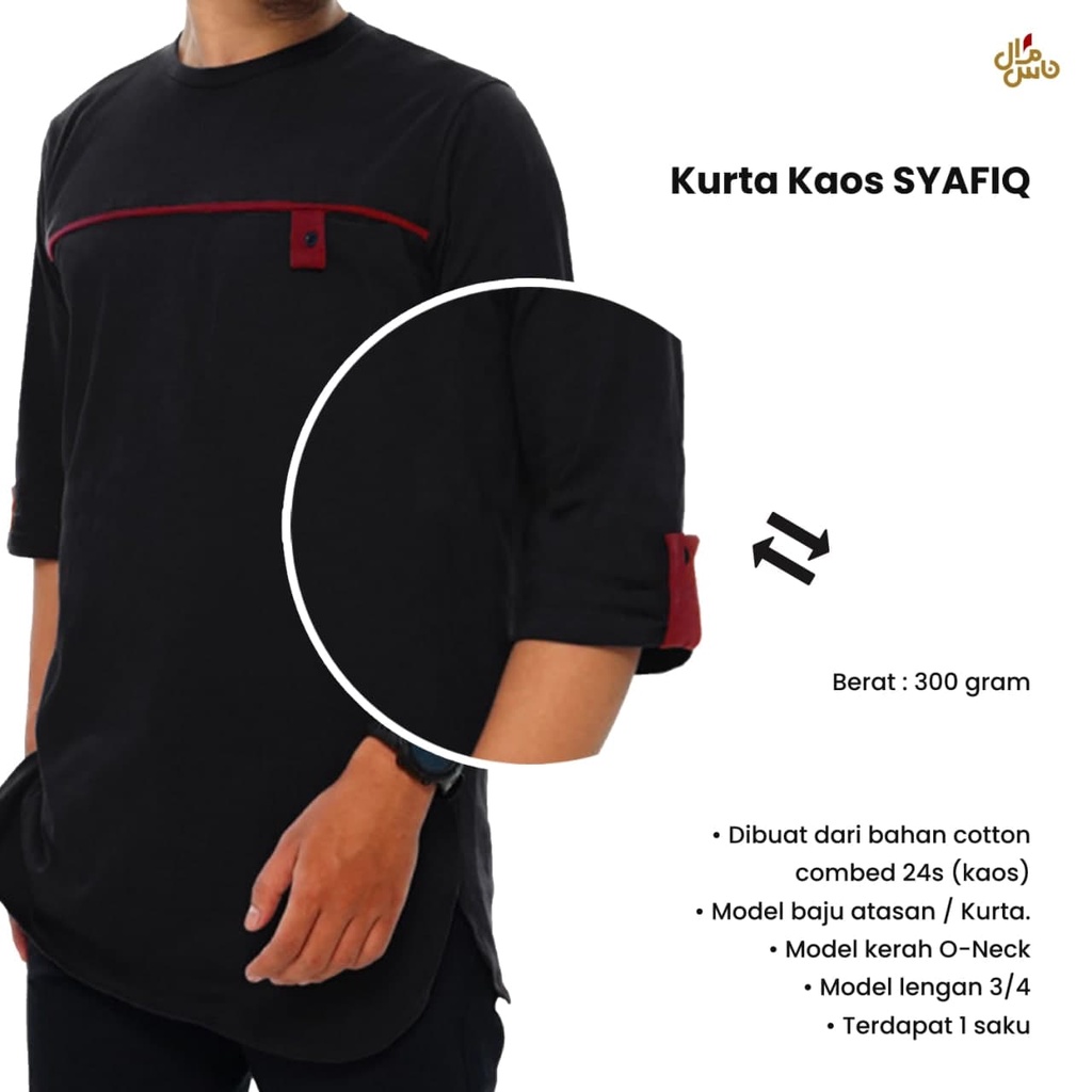 Koko Kurta Pria Syafiq  - Gratis Peci Rajut