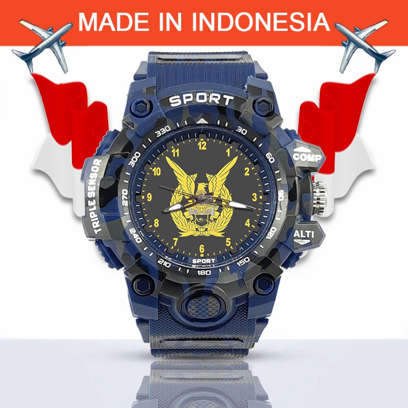 {Istimewa} Jam Tangan TNI-AU (Angkatan Udara) -Biru  Army Water Resistant