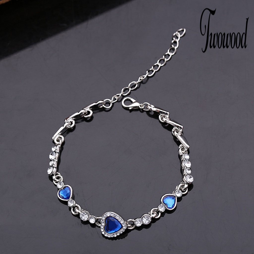 Gelang Berlian Imitasi Bentuk Hati Bahan Alloy Untuk Kencan