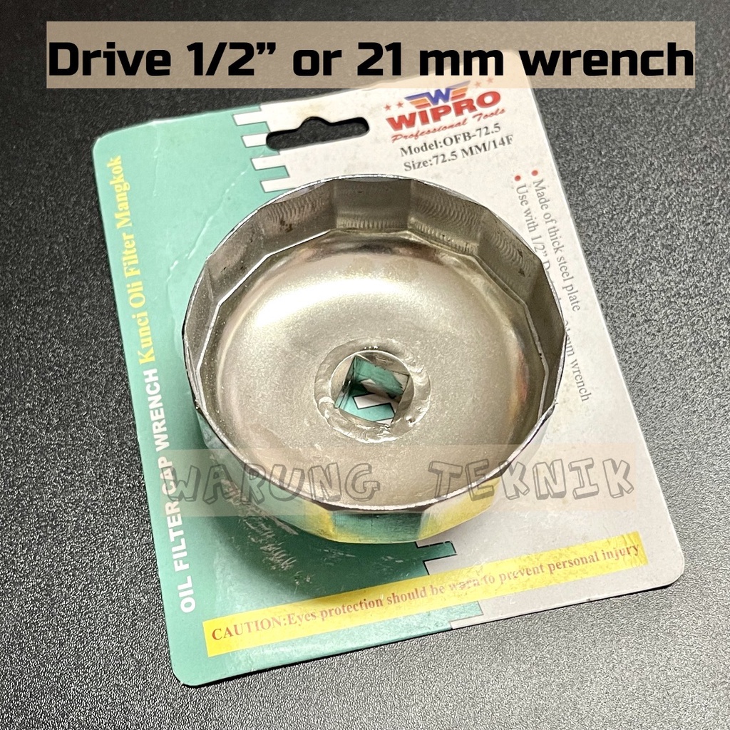 WIPRO OIL FILTER WRENCH BOWL TYPE KUNCI OLI FILTER MANGKOK 72.5 MM