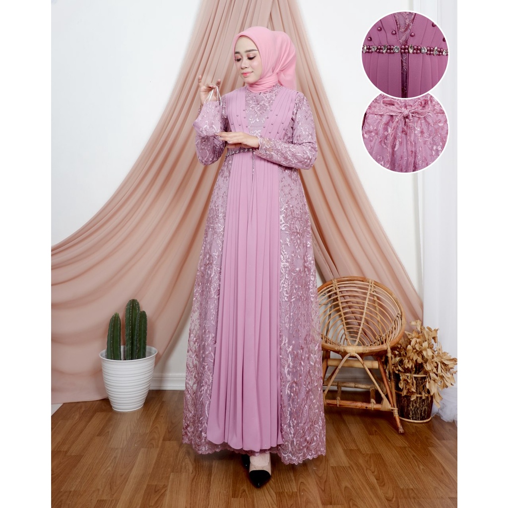 Kadai.baju / Gamis brukat tulle / Gamis kondangan / Gamis modern / Savana dress