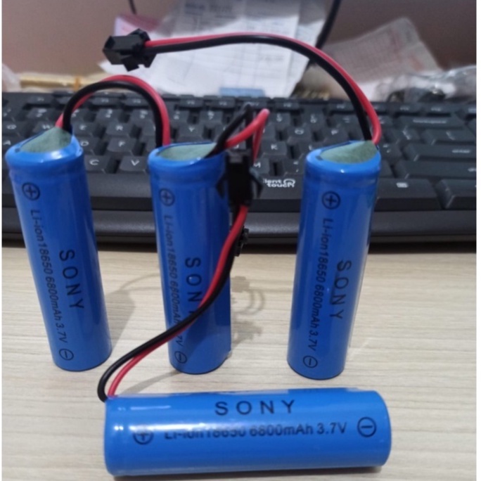 Baterai Rakit 1 Soket Hitam Baterai Rc 3.7V 6800maH 18650 ukuran Baterai - 6800mAh 3.7v 18650