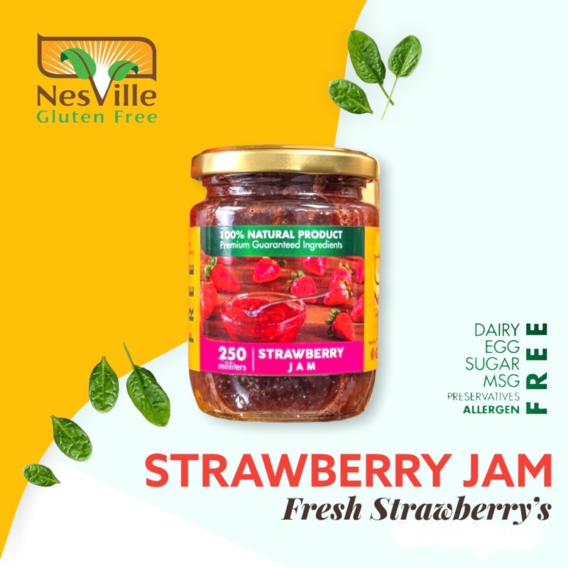NESVILLE GLUTEN FREE STRAWBERRY JAM SELAI LESS SUGAR